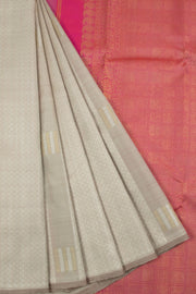 Beige Pure Zari Jacquard Kanjivaram Silk Saree 10063122