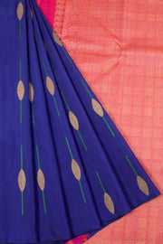 Lapiz Blue Pure Zari Kanjivaram Silk Saree 10063126