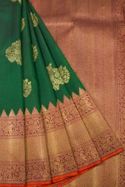 Bottle Green Pure Zari  Kanjivaram Silk Saree 10063128