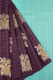 Congo Brown Pure Zari Kanjivaram Silk Saree 10063144