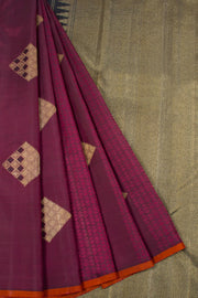 Maroon Pure Zari Jacquard Kanjivaram Silk Saree 10063146