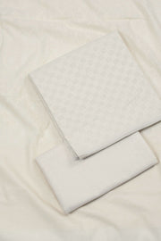 White Banarasi Cotton Salwar Suit Material