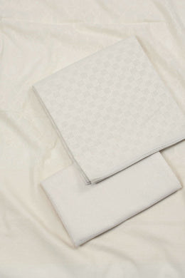 White Banarasi Cotton Salwar Suit Material