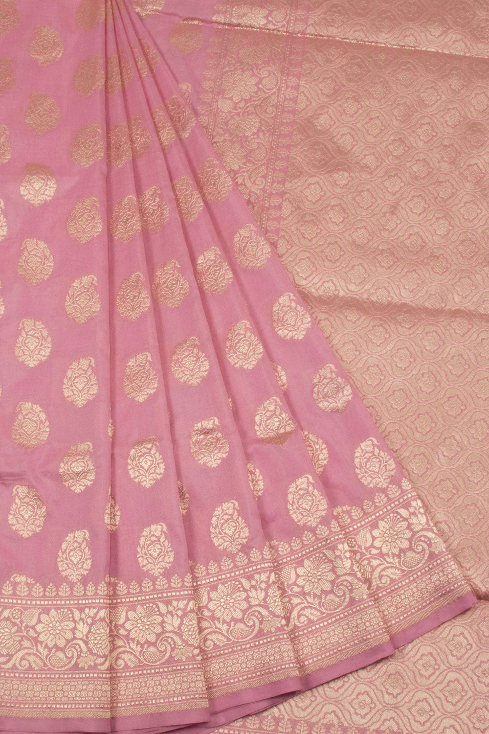 Shell Pink Handloom Banarasi Katan Silk Saree 10063202