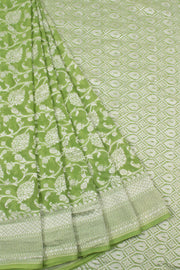 Green  Banarasi Katrua Georgette Saree