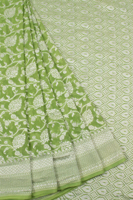 Green  Banarasi Katrua Georgette Saree