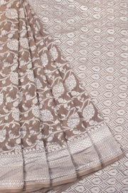 Grey Banarasi Katrua Georgette Saree