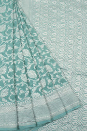 Blue Banarasi Katrua Georgette Saree