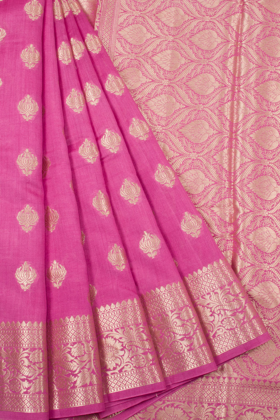 Taffy Pink Handloom Banarasi Chiniya Silk Saree  10063235