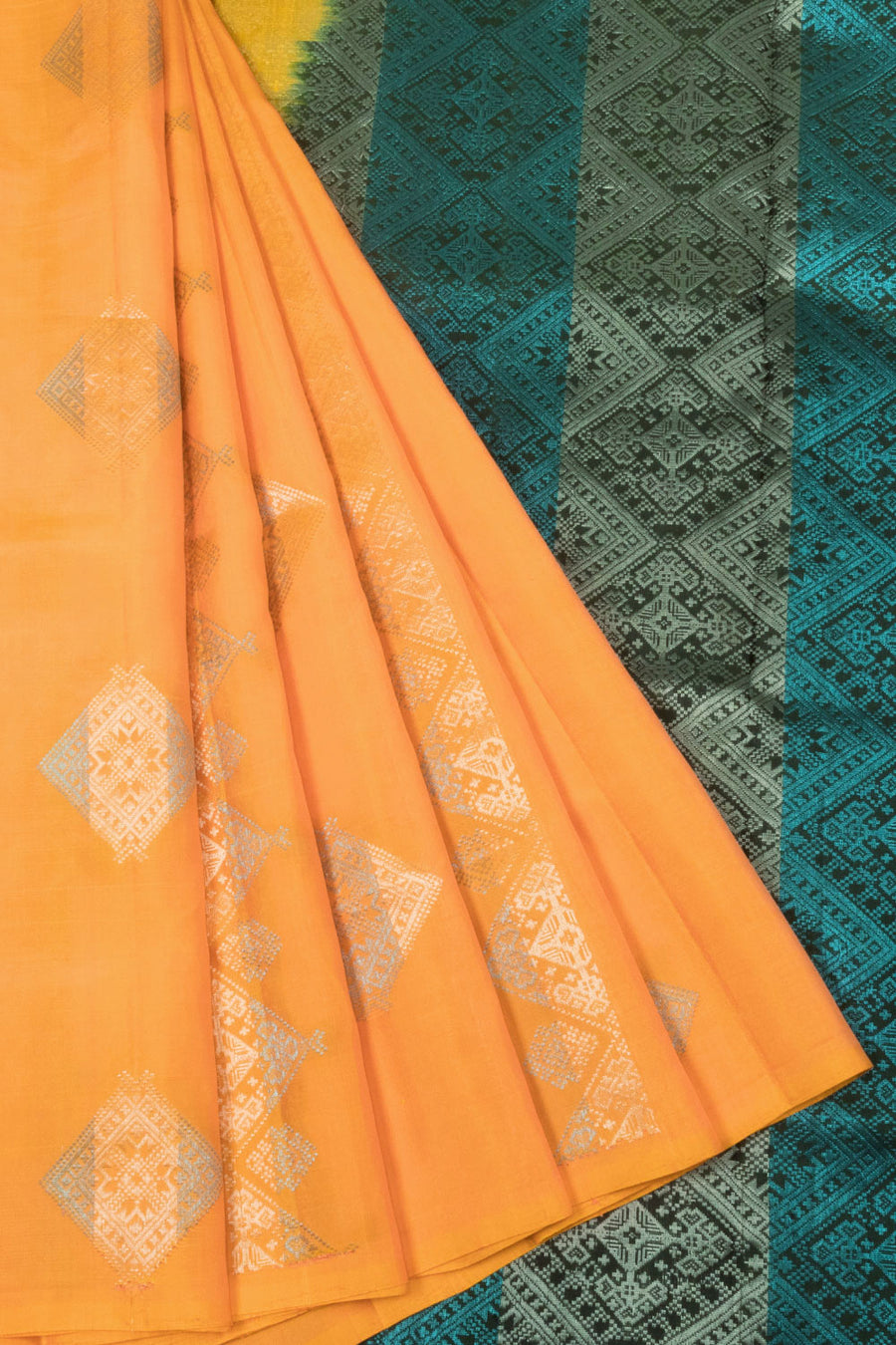Butterscotch Orange Handloom Kanjivaram Soft Silk Saree 10063246