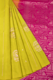 Lemon Yellow Handloom Kanjivaram Soft Silk Saree 10063247