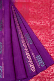 Eggplant Purple Handloom Kanjivaram Soft Silk Saree 10063251