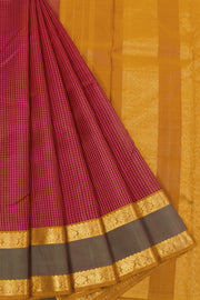 Carmine Red Pure Zari Kanjivaram Silk Saree 10063312