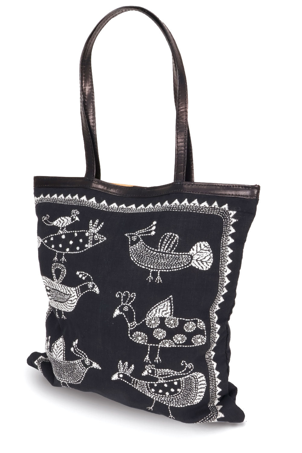 Black Kantha Embroidery Tote bag 10063521