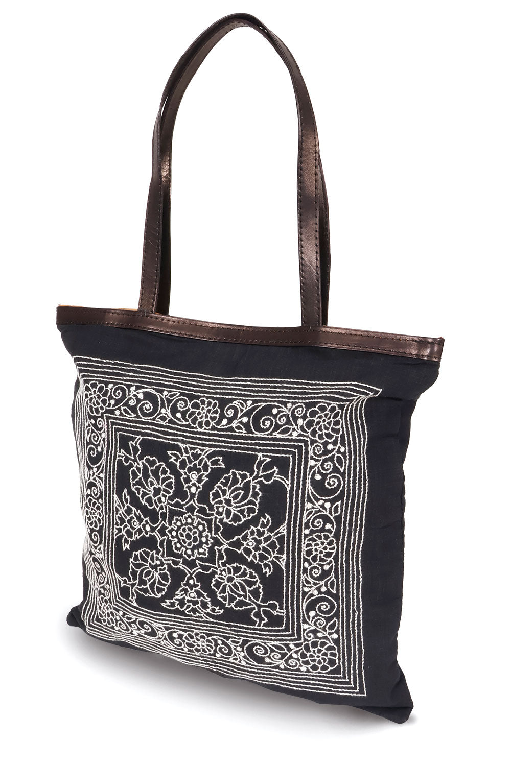 Black Kantha Embroidery Tote bag 10063531