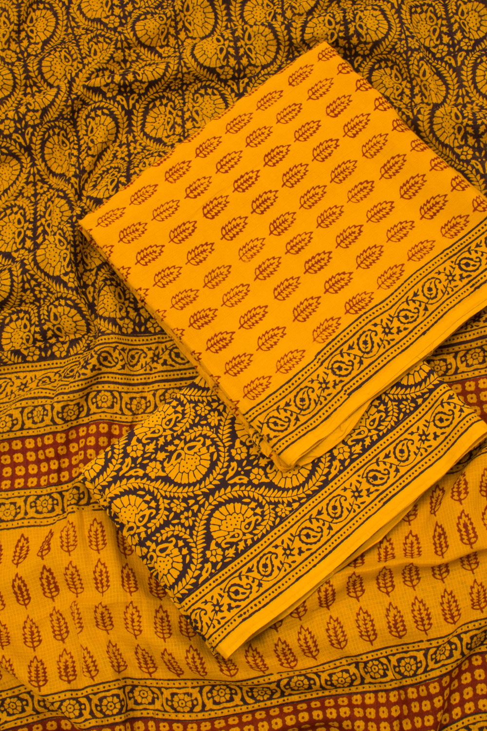 Yellow Bagh Printed Cotton 3-Piece Salwar Suit Material 10063568