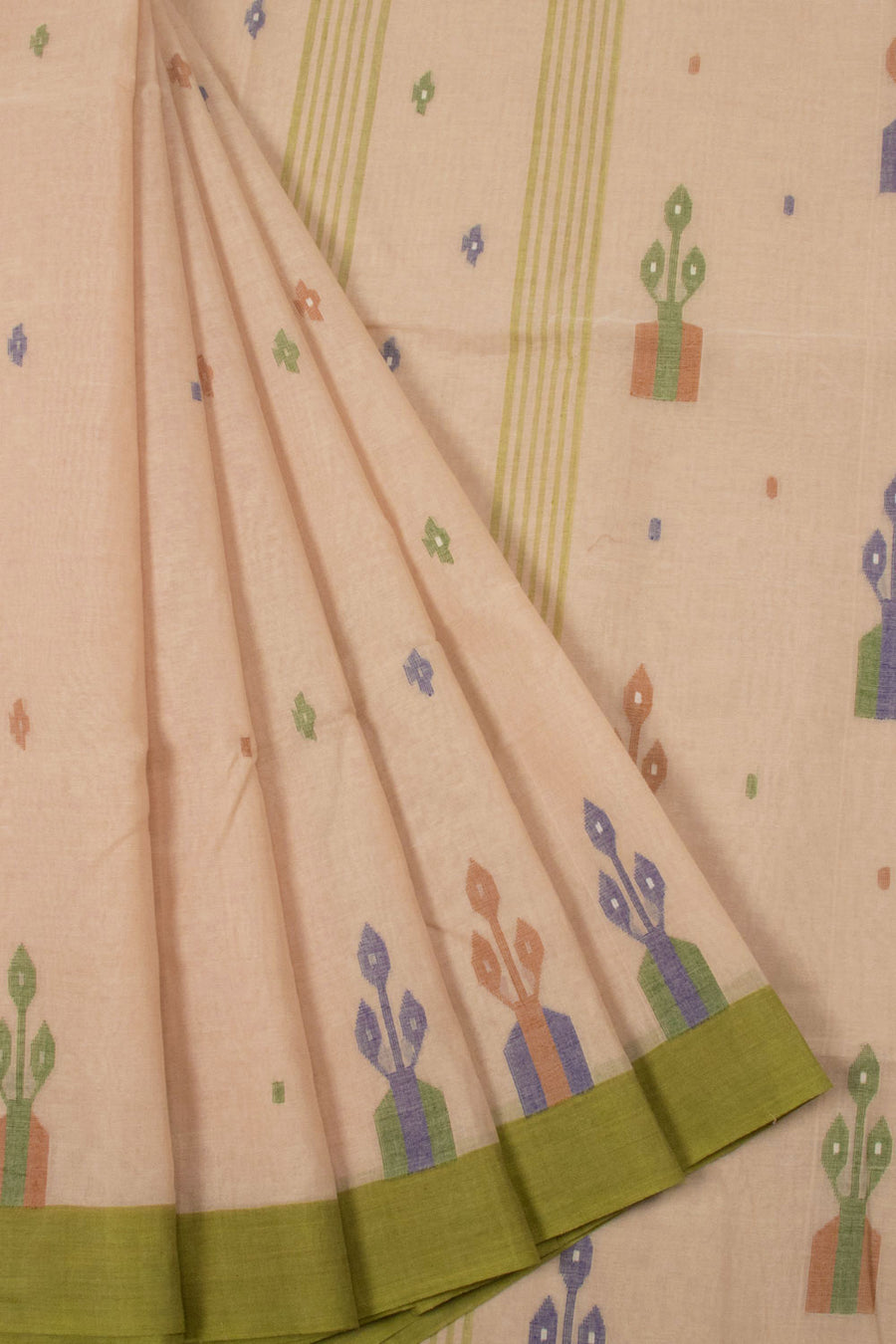 Baby Pink Handloom Bengal Tant Cotton Saree - Avishya