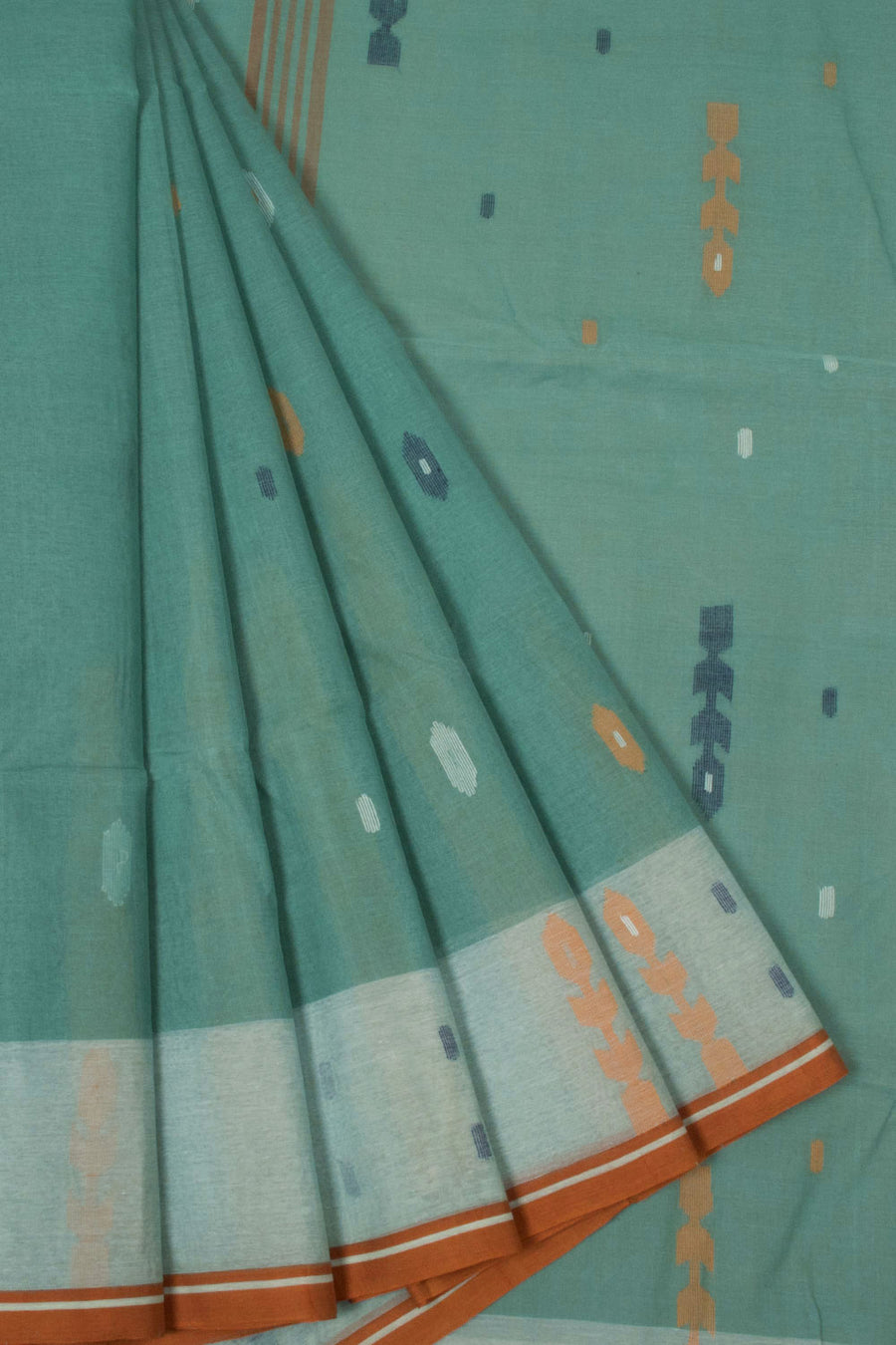 Grey Handloom Bengal Tant Cotton Saree - Avishya