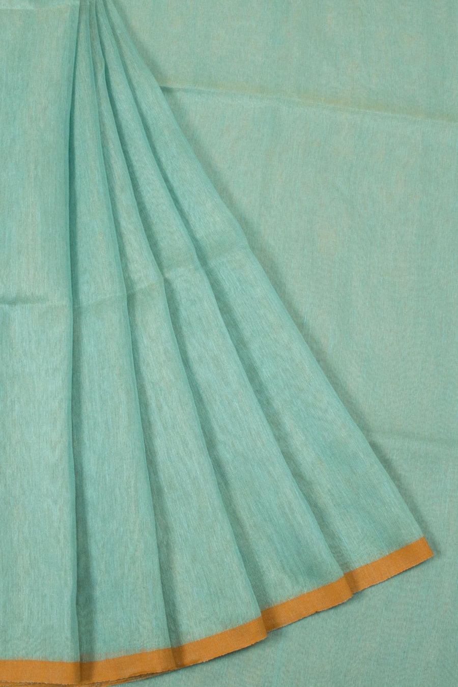 Teal Blue Handloom Bengal Tant Cotton Saree - Avishya