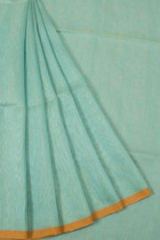 Teal Blue Handloom Bengal Tant Cotton Saree - Avishya