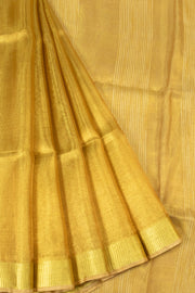 Golden Yellow Handloom Bengal Tant Cotton Saree - Avishya 