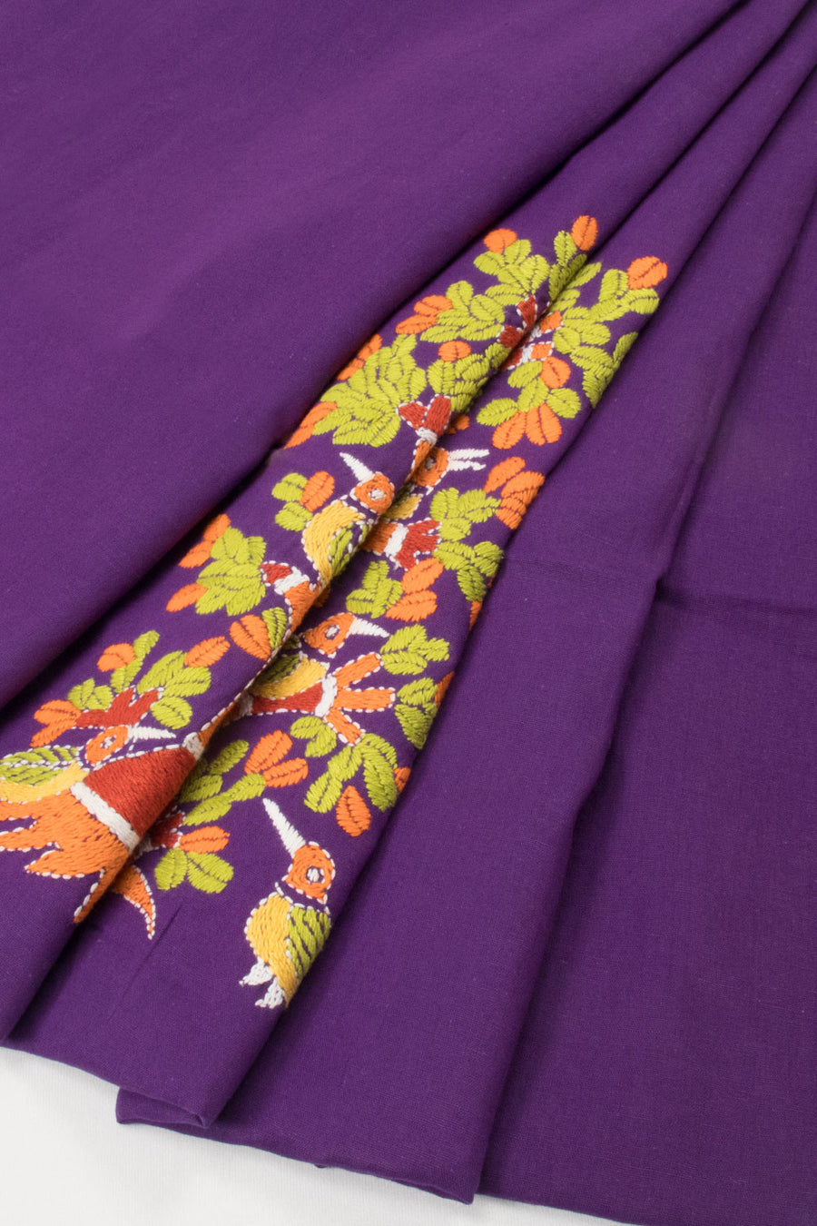 Kantha Embroidered Silk Cotton Blouse Material - Avishya