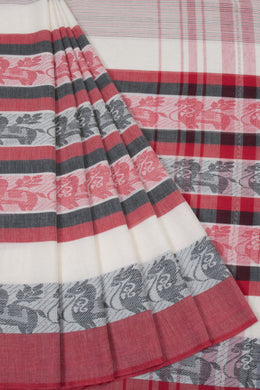 Offwhite Handloom Dhaniakhali Cotton Saree 10063791