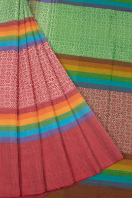 Multi Colour Handloom Dhaniakhali Cotton Saree 10063799