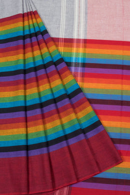 Nobel Grey Handloom Dhaniakhali Cotton Saree 10063801