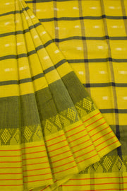 Yellow Handloom Dhaniakhali Cotton Saree - Avishya
