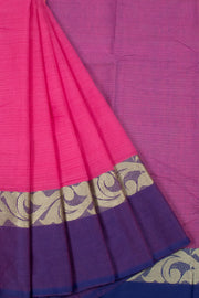 Hot Pink Handloom Dhaniakhali Cotton Saree 10063809