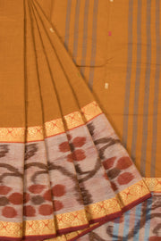 Copper Brown Handloom Dhaniakhali Cotton Saree 10063816