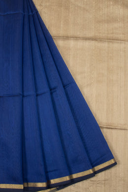 Blue Handloom Maheshwari Silk Cotton Saree - Avishya