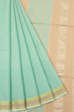 Sky Blue Handloom Maheshwari Silk Cotton Saree - Avishya