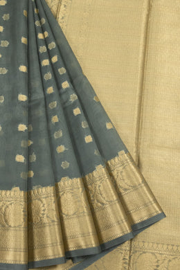 Grey Banarasi Organza Saree 10063849