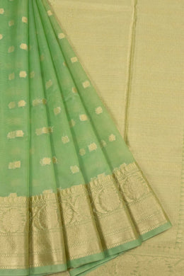 Green Banarasi Organza Saree 10063850