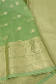 Green Banarasi Organza Viscose Saree - Avishya 