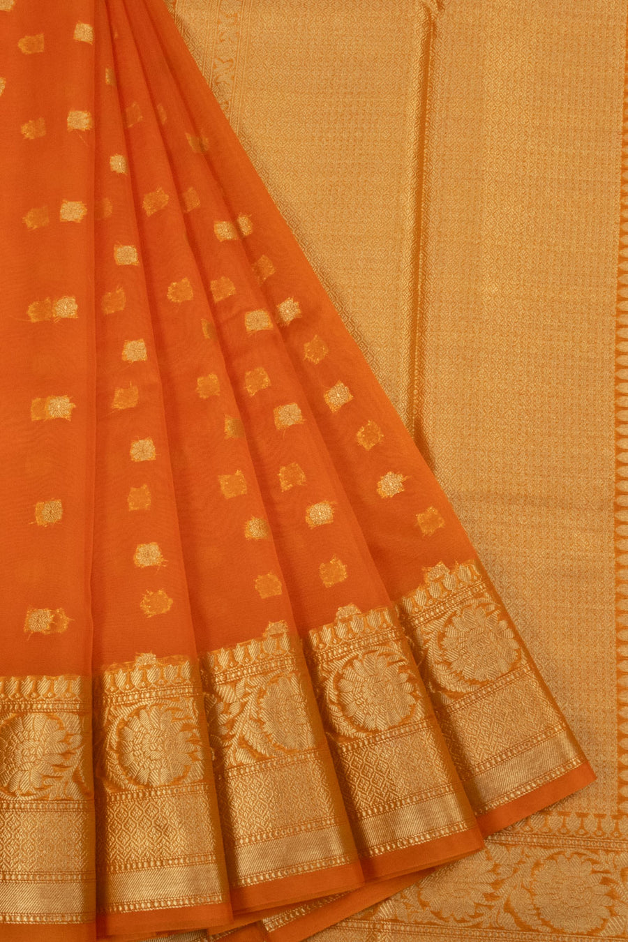 Orange Banarasi Organza Viscose Saree - Avishya