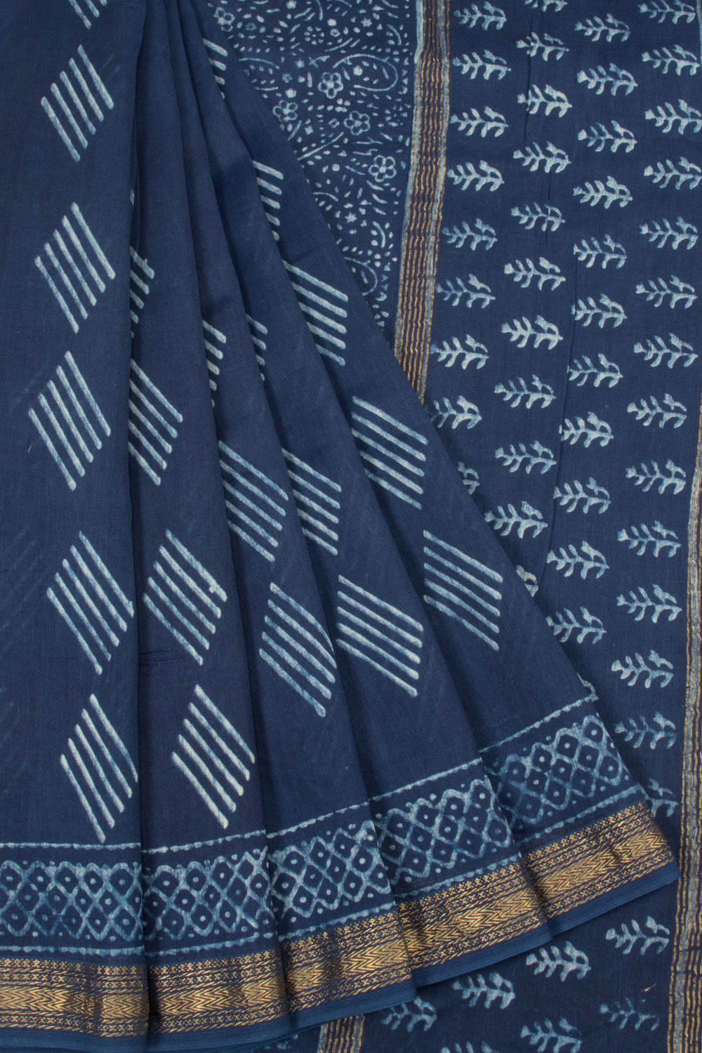 Blue Akola Dabu Printed Saree - Avishya