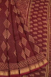 Maroon Akola Dabu Printed Saree - Avishya