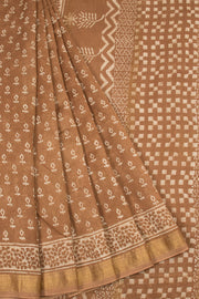 Brown Akola Dabu Printed Saree  - Avishya 