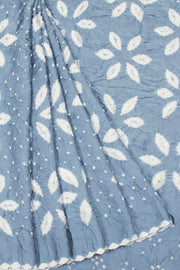 Grey Handwoven Bandhani Modal Saree - Avishya