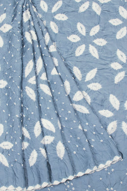 Grey Handwoven Bandhani Modal Saree - Avishya