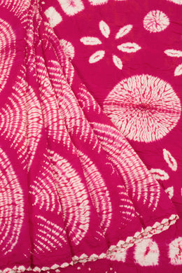 Red Handwoven Bandhani Modal Saree - Avishya