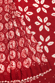 Red Handwoven Bandhani Modal Saree 10063905