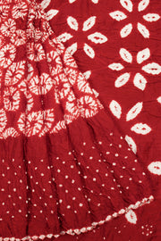 Maroon Handwoven Bandhani Modal Saree 10063906