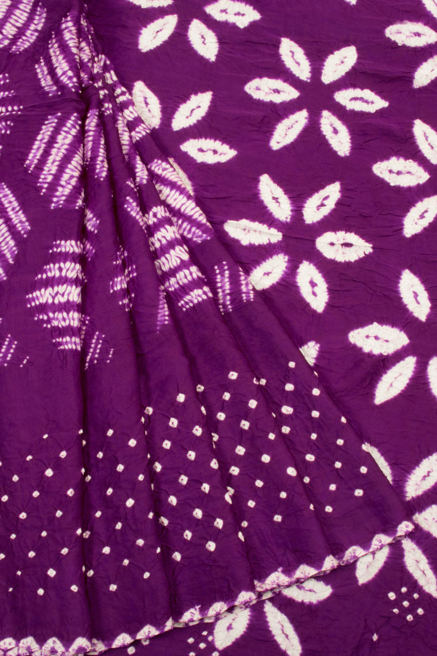 Violet Handwoven Bandhani Modal Saree 10063908