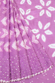 Purple Handwoven Bandhani Modal Saree 10063912