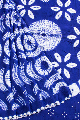Blue Handcrafted Bandhani Cotton Saree - Avishya