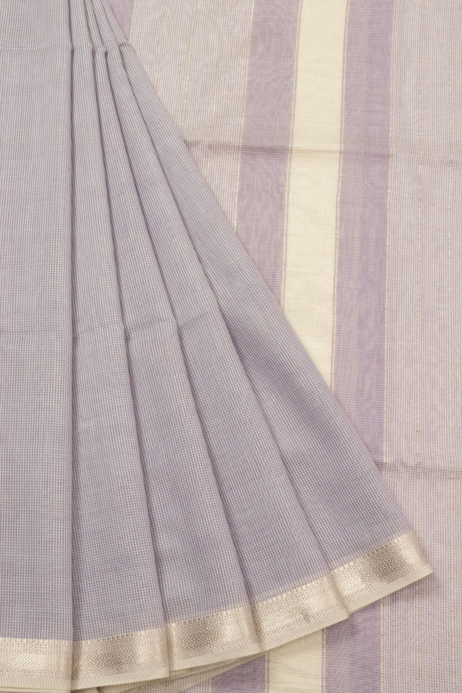 Grey Handloom Maheshwari Silk Cotton Saree  - Avishya